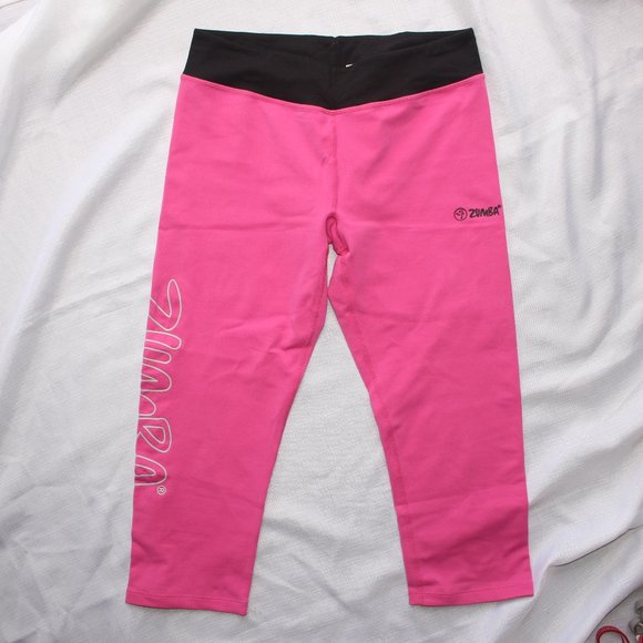 Zumba Pink Cropped Capri Leggings - Picture 1 of 8